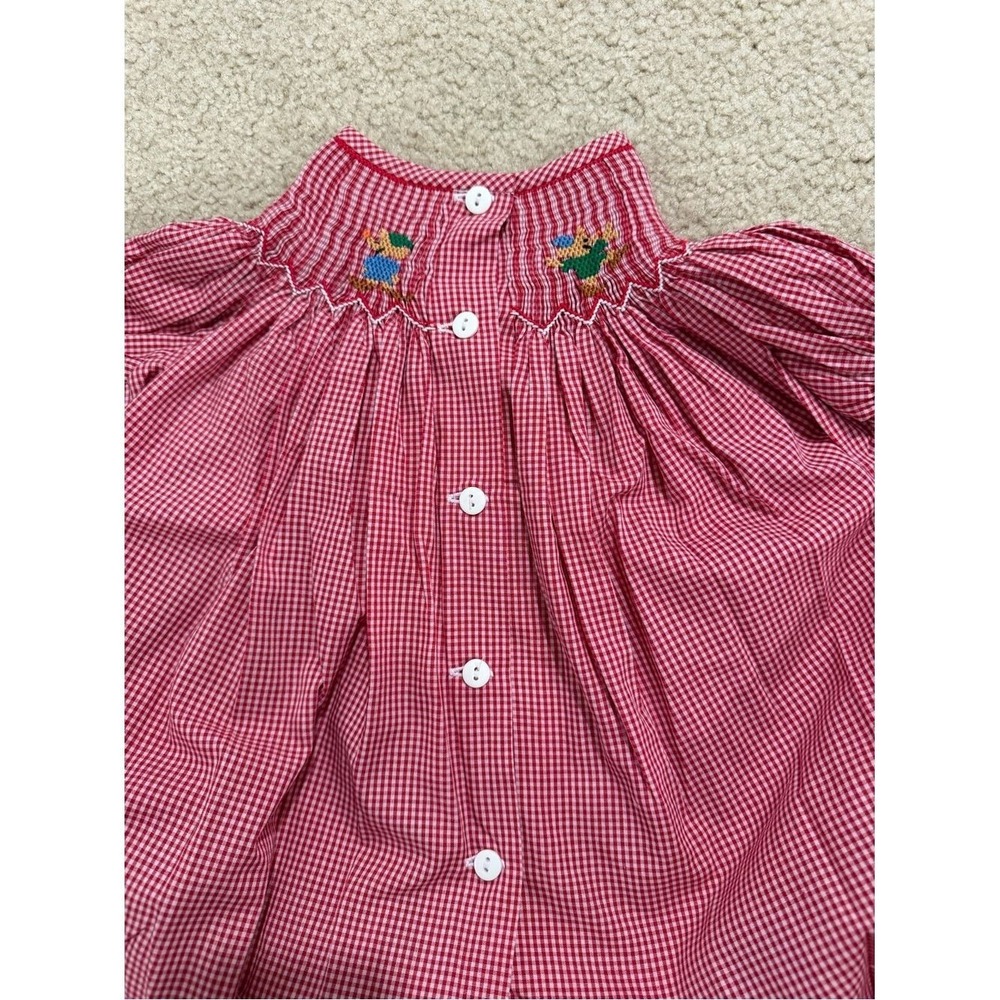 Smocked Cinderella Red‎ Gingham Dress 3m Disney - Picture 4 of 5